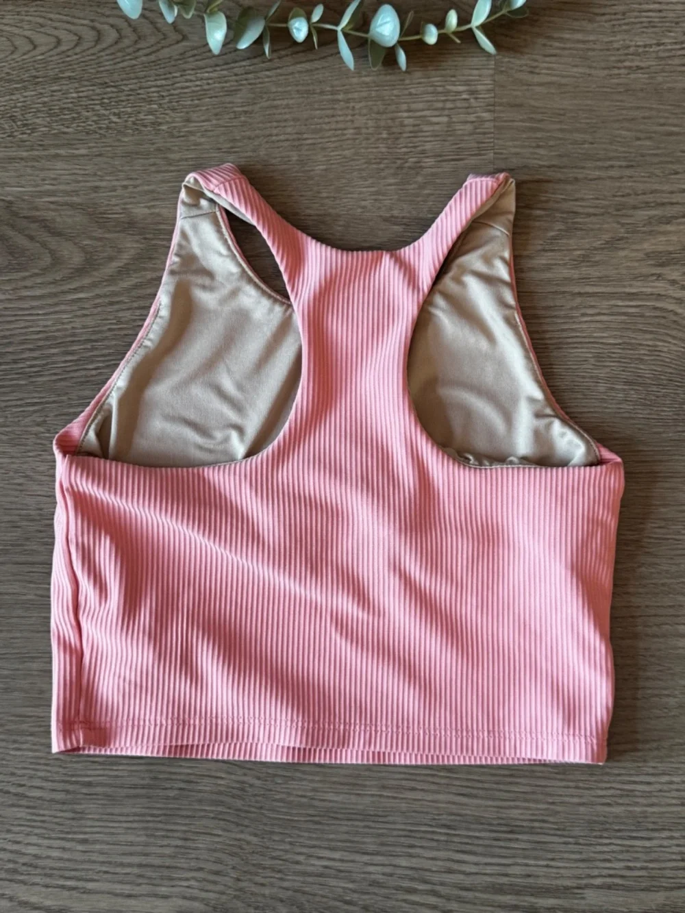 Old Navy Active PowerSoft Girls 2 Piece Tennis Set Coral Pink Ribbed Skort